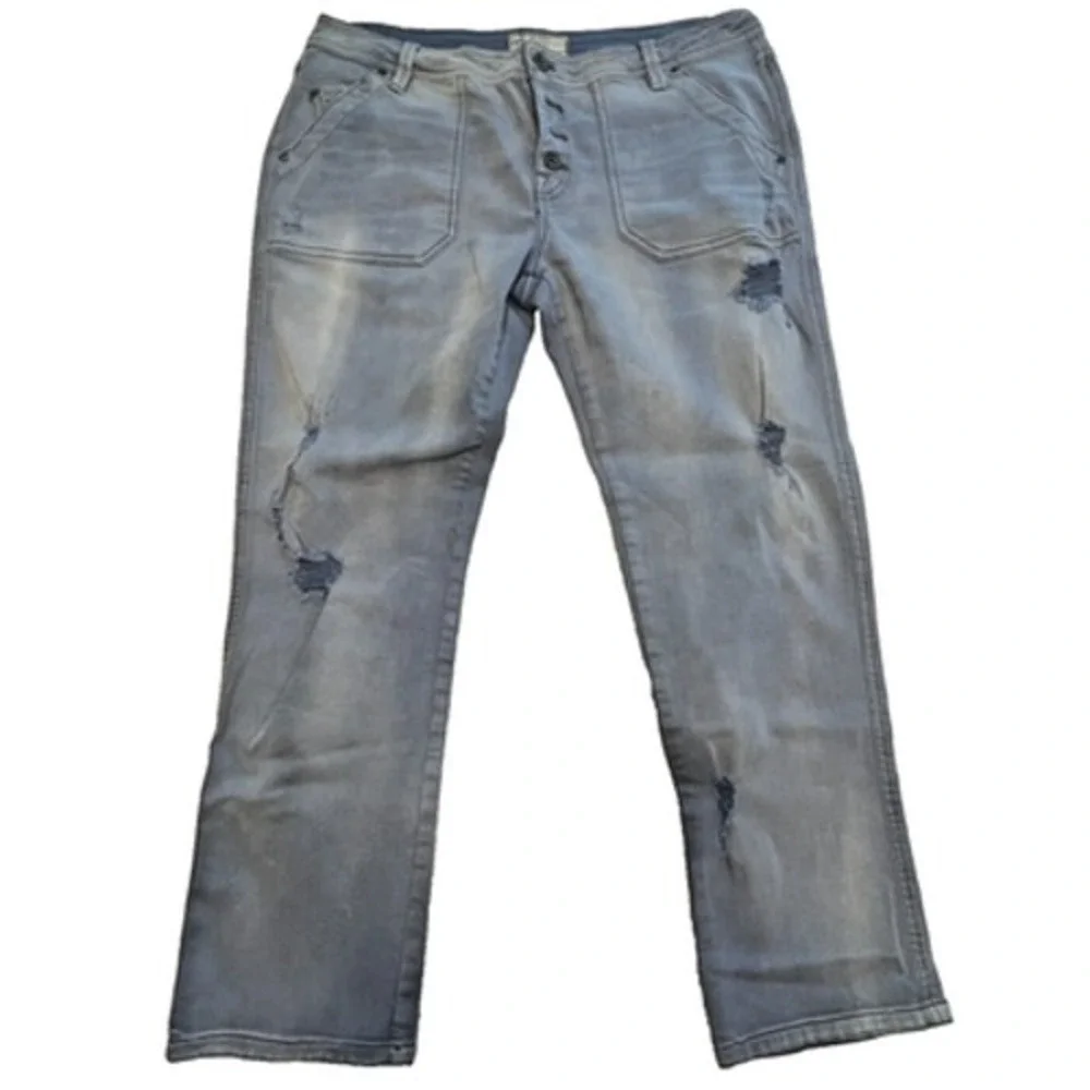 Free People Mountaineer Relaxed Straight Jeans Light Wash‎ Denim Womens Size 12
